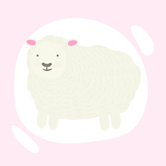 vector texture image of a sheep, sheep icon isolated on background