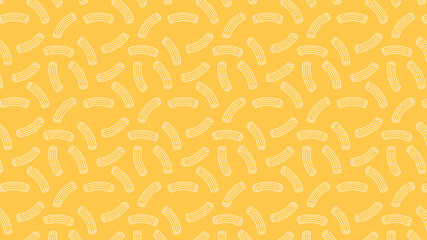 Pasta noodles pattern wallpaper. Pasta noodles symbol on yellow background.