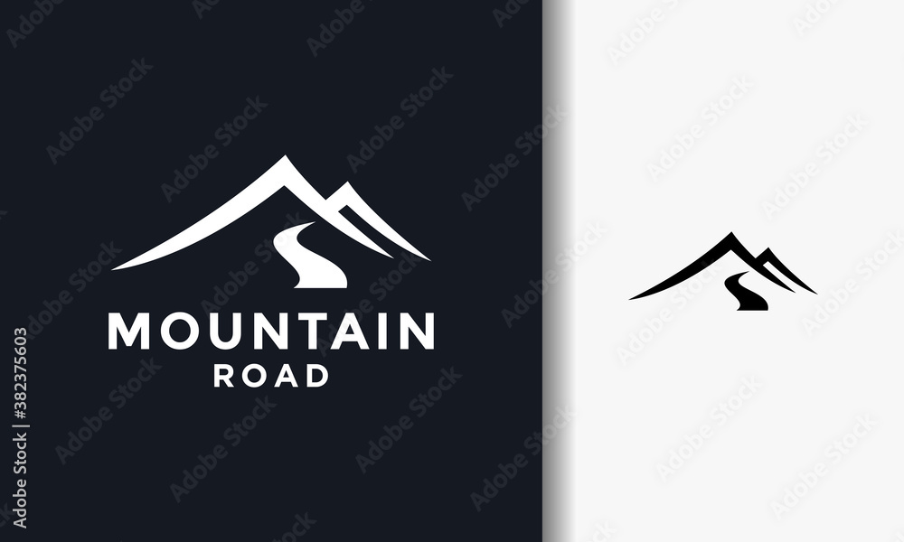 Canvas Prints simple mountain road logo