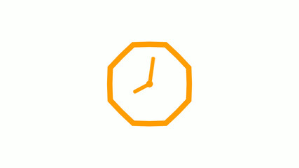 Fototapeta premium New orange color counting down clock icon on white background,Clock icon without trick