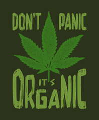 Print with marijuana for a t shirt. Vector illustration