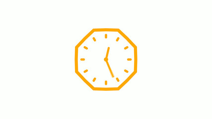 Counting down 12 hours clock icon on white background,clock icon