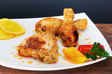 deliciously cooked appetizing chicken