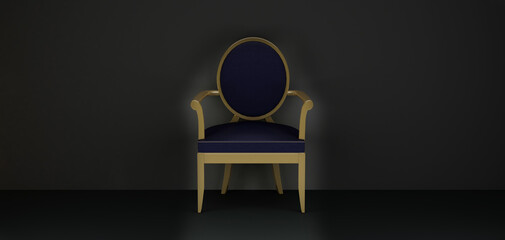 luxury chair with gold rim