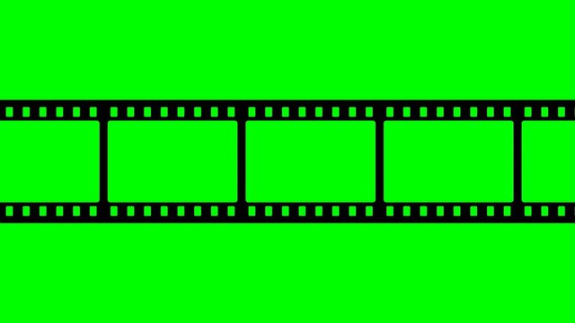 film strip icon animation on green background 4K video	
