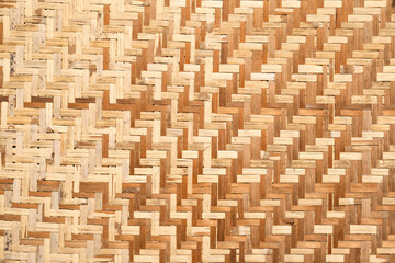 Woven palm wood pattern abstract background texture.