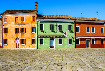 famous old town of Burano near Venice