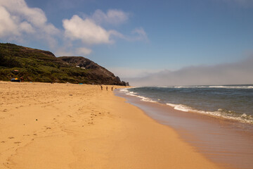 Fototapeta na wymiar Amazing beach landscape , wiht sea and mountain together , Figueira da Foz , Portugal
