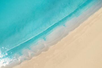 Beautiful sandy beach and sea, top view