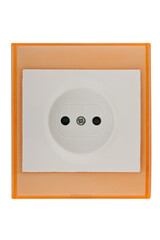 Electric switch on white background