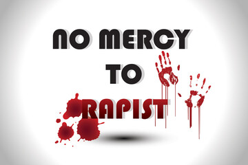 Hathrs rape case Utter Pradesh, india. poster, no mercy to rapist vector illustration stock image. - obrazy, fototapety, plakaty