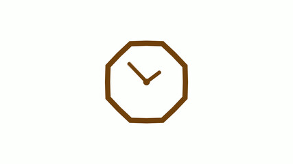 Amazing orange dark counting down clock icon on white background,clock icon