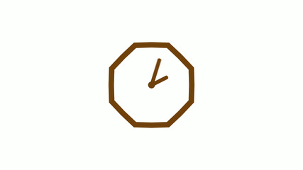 Amazing orange dark counting down clock icon on white background,clock icon