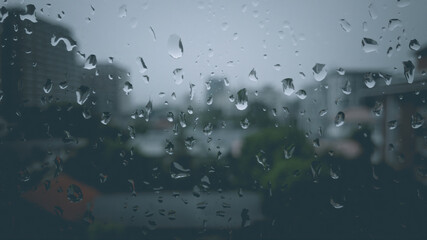 the rain drops on window