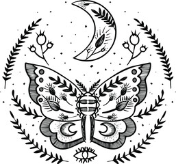Fototapeta premium black and white butterfly