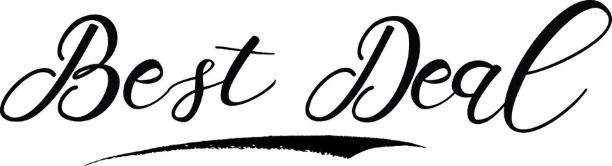 Best Deal Calligraphy Handwritten Black Color Text On Yellow 
Background