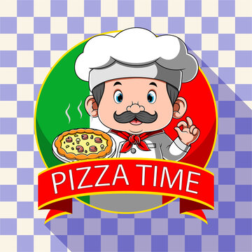 The logo inspiration for pizza restaurant with the chef