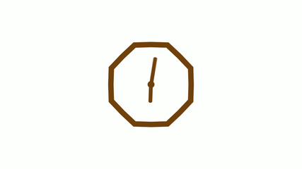 Amazing orange dark counting down clock icon on white background,clock icon