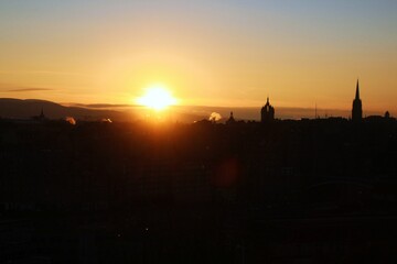 Obraz premium sunset over the city
