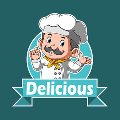 The chef is posing with the delicious poses