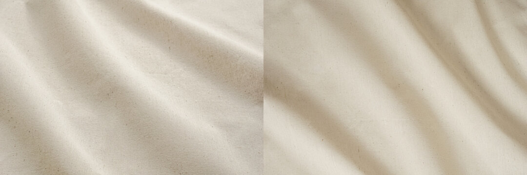 Coarse calico, canvas beige cloth texture background, calico textile, wavy fabric, 