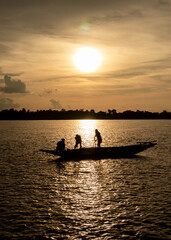 fisherman before sunset