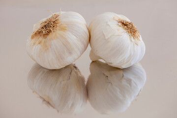 two heads of garlic