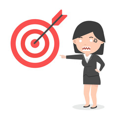 businesswoman pointing to them target
