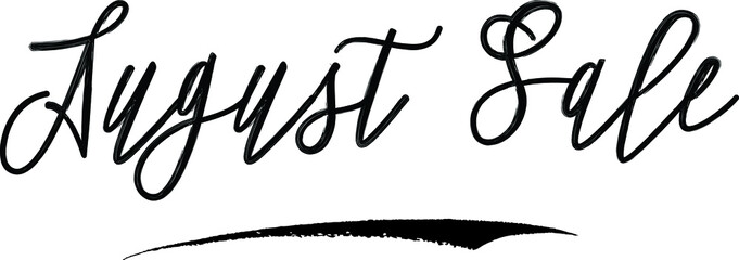 Obraz premium August Sale Brush Calligraphy Handwritten Typography Text on White Background