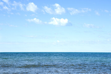 Beautiful blue sea and sky with white cloud