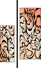 two colored windows with vintage floral patterns
