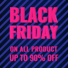 Black Friday promotion modern abstract geometric banner with blue stripes. Sale offer concept.