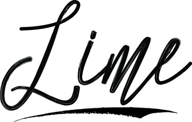 Lime Brush Calligraphy Handwritten Typography Text on
White Background