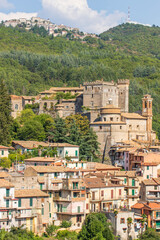 Fototapeta premium Arsoli, Italy - one of the most picturesque villages of the Apennine Mountains, Arsoli is topped by the wonderful Medieval Castle, dated 11th century 