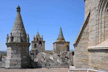 Fototapeta na wymiar Nossa Senhora da Assunçao Cathedral, Roof, Evora, Alentejo, Portugal