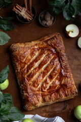 Obraz na płótnie Canvas traditional homemade Apple turnover puff pastry pie