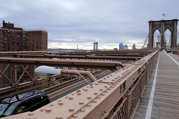 Die Brooklyn-Bridge verbindet Manhattan mit Brooklyn. New York City, New York, USA