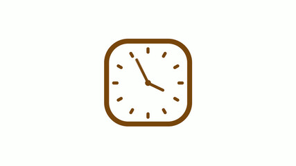 Orange dark square counting down clock icon on white background, New clock icon