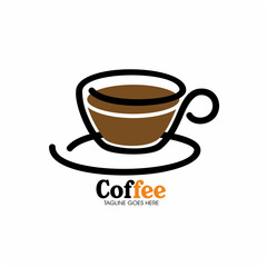Line Coffee cup logotypes , Hot coffee logo