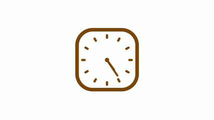 Orange dark square counting down clock icon on white background, New clock icon