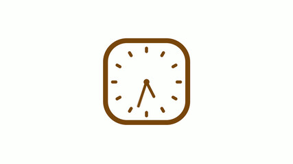 Orange dark square counting down clock icon on white background, New clock icon