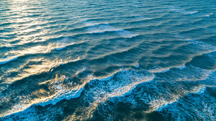 Sea waves on the beautiful morning sea