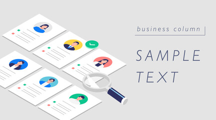 人材採用 選考プロフィールのイラスト素材 Business Poster Busine Emma