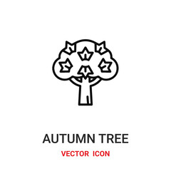 autumn tree icon vector symbol. autumn tree symbol icon vector for your design. Modern outline icon for your website and mobile app design.