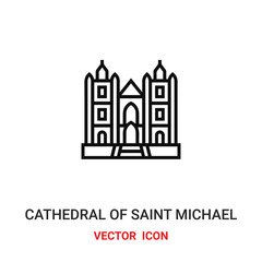 cathedral of saint michael icon vector symbol. cathedral symbol icon vector for your design. Modern outline icon for your website and mobile app design.