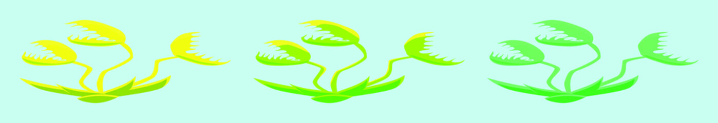 set of dionaea muscipula cartoon icon design template with various models. vector illustration isolated on blue background