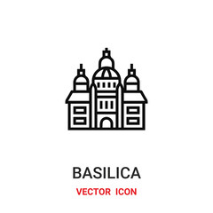 Obraz premium Basilica vector icon. Modern, simple flat vector illustration for website or mobile app.Basilica and İtaly symbol, logo illustration. Pixel perfect vector graphics 