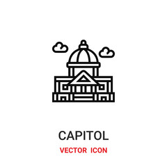 Capitiol vector icon . Modern, simple flat vector illustration for website or mobile app. United States Capitol symbol, logo illustration. Pixel perfect vector graphics	