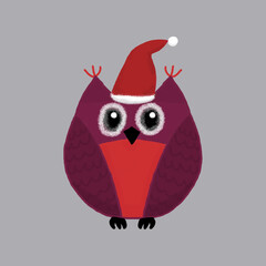 isolated New Year owl on a gray background
