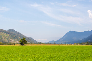 Landscape with mountains and clouds